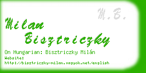 milan bisztriczky business card